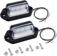 🚗 justech 2 pack led license plate lights universal 12v 24v for car trailer vehicle truck ute van caravan lorry boat logo