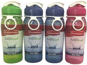 img 1 attached to 🍶 Rubbermaid Refill Reuse Chug Bottle, 20 oz, Assorted Colors, Pack of 4