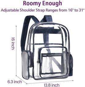 img 2 attached to 🎒 Packism Clear Heavy Duty Backpack with Laptop Compartment - Waterproof, Reinforced Straps, Deep Blue