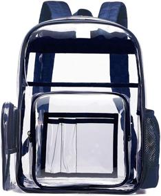 img 4 attached to 🎒 Packism Clear Heavy Duty Backpack with Laptop Compartment - Waterproof, Reinforced Straps, Deep Blue