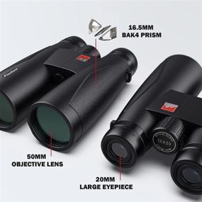 img 3 attached to 🔭 Usogood 12x50 High Power Binoculars for Adults - Bird Watching, Hiking, Hunting, Stargazing - Includes Tripod Phone Adapter, BAK-4 Prisms &amp; FMC, Nitrogen Filled, IPX7 Certified