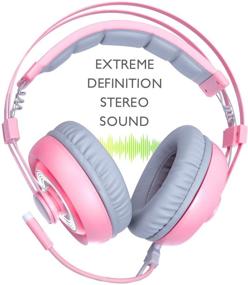 img 3 attached to 🎧 SADES Pink Gaming Headset for PC Mac - USB 7.1 Surround Sound with Mic, LED Light & Noise Cancelling Over Ear Headphones