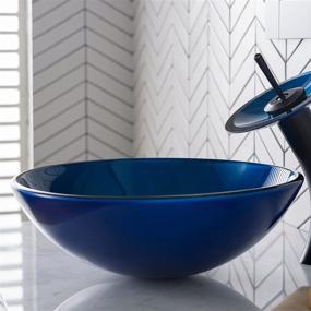 img 1 attached to 💙 Stylish Kraus GV-204 Irruption Blue Glass Vessel Bathroom Sink: A Stunning Addition to your Bathroom Décor