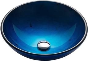 img 4 attached to 💙 Stylish Kraus GV-204 Irruption Blue Glass Vessel Bathroom Sink: A Stunning Addition to your Bathroom Décor