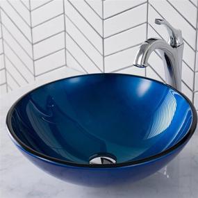 img 2 attached to 💙 Stylish Kraus GV-204 Irruption Blue Glass Vessel Bathroom Sink: A Stunning Addition to your Bathroom Décor