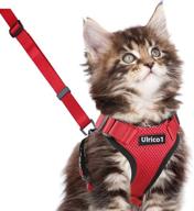 🐾 ulrico1 escape proof cat harness and leash for walking - adjustable soft mesh vest harness for medium large cats with reflective strap, metal clip, comfort fit - ideal for pet kitten, puppy, rabbit логотип