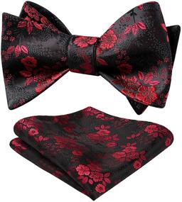 img 4 attached to Stylish Men's Floral Jacquard Woven Accessories: HISDERN SetSense Ties, Cummerbunds & Pocket Squares