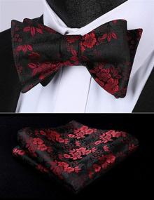 img 3 attached to Stylish Men's Floral Jacquard Woven Accessories: HISDERN SetSense Ties, Cummerbunds & Pocket Squares