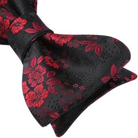 img 1 attached to Stylish Men's Floral Jacquard Woven Accessories: HISDERN SetSense Ties, Cummerbunds & Pocket Squares