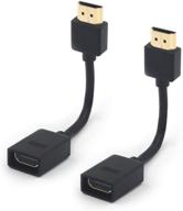 enhance connectivity with vce 2-pack hdmi male to female swivel adapter: extension converter for google chrome cast & roku streaming stick, gold plated logo