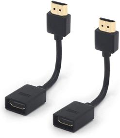 img 4 attached to Enhance Connectivity with VCE 2-Pack HDMI Male to Female Swivel Adapter: Extension Converter for Google Chrome Cast & Roku Streaming Stick, Gold Plated