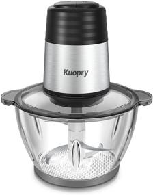 img 4 attached to 🔪 Kuopry Electric Food Chopper with 8-Cup Glass Bowl - Mini Food Processor & Meat Grinder, 4 Stainless Steel Blades, Fast & Slow Speeds, 350W Power