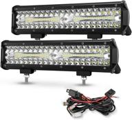 💡 bunker indust 12 inch led light pods: powerful triple row spot flood beam lights for atvs, utvs, trucks, and more! logo