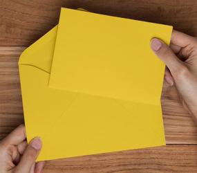 img 3 attached to 💌 5X7 Cut Size Cards with A-7 Envelopes - Bright Golden Yellow - 25 Sets - Matching Pack for Invitations, Greeting, Thank You Notes, Holidays, Weddings, Birthdays, Announcements