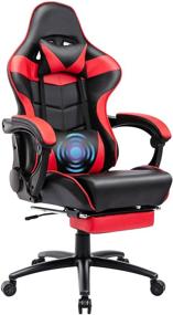 img 4 attached to 🎮 Soontrans Red Gaming Chair with Footrest for 400lbs Big and Tall - Ergonomic High-Back Heavy Duty Racing Office Computer Gamer Chair with Massage Lumbar Pillow and Headrest