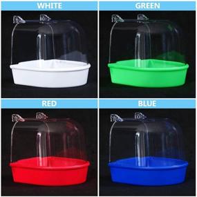 img 1 attached to 🐦 UEETEK Multi Cage Bird Bath for Small Birds - Covered Bath for Canary, Budgies, Parrot (Random Color)