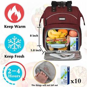 img 3 attached to 🎒 Women's Lunch Backpack with USB, RFID Protection, and Laptop Compartment - Perfect for Work, School, and Outdoor Activities