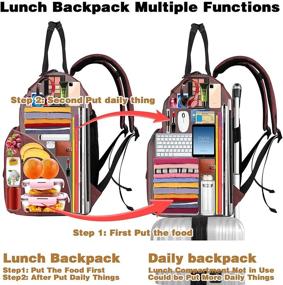 img 1 attached to 🎒 Women's Lunch Backpack with USB, RFID Protection, and Laptop Compartment - Perfect for Work, School, and Outdoor Activities