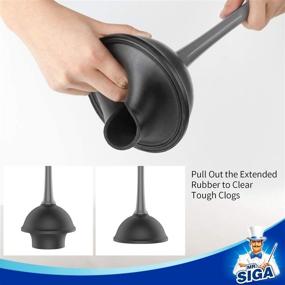 img 2 attached to 🚽 MR.SIGA Bathroom Cleaning Combo: Toilet Plunger and Bowl Brush Set, Gray - Pack of 2