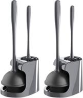 🚽 mr.siga bathroom cleaning combo: toilet plunger and bowl brush set, gray - pack of 2 логотип