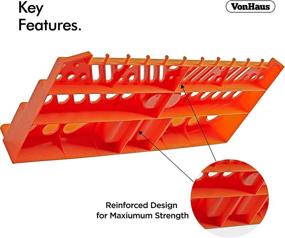 img 1 attached to VonHaus Настенная пластиковая доска с крючковым хранителем и полкой - система хранения инструментов для гаража DIY с подставкой и 50 различными аксессуарами - эффективная организация инструментов, запчастей и ремесел.