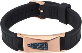 img 3 attached to 🔶 USWEL 7 in 1 Magnetic Bracelet: Stylish Golf Jewelry for Men/Women with Dark Black Gift Box and Pendant (Rose Gold)