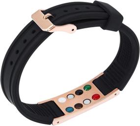 img 2 attached to 🔶 USWEL 7 in 1 Magnetic Bracelet: Stylish Golf Jewelry for Men/Women with Dark Black Gift Box and Pendant (Rose Gold)