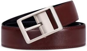 img 2 attached to Bulliant Belt Leather Reversible Single Buckle Men's Accessories for Belts