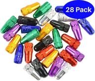 28 pack presta valve caps: enhance your bike with multi color anodized aluminum alloy dust covers by domain cycling logo