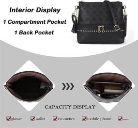 img 1 attached to Crossbody Leather Purses Handbags Hollow Women's Handbags & Wallets for Satchels