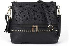 img 4 attached to Crossbody Leather Purses Handbags Hollow Women's Handbags & Wallets for Satchels