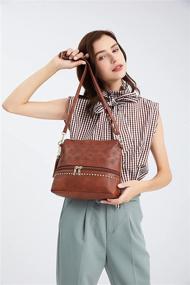 img 3 attached to Crossbody Leather Purses Handbags Hollow Women's Handbags & Wallets for Satchels