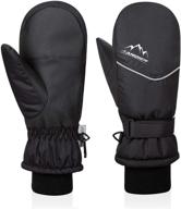зимние перчатки lapulas kids: лыжные перчатки для девочек и мальчиков - водонепроницаемые и теплые перчатки с технологией 3m thinsulate - перчатки для детей логотип
