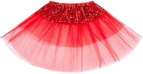 img 1 attached to 👗 Fuxinzhu Girls' 3 Layer Tulle Tutu Skirt with Hairbow and Hairties - Perfect for Ballet Dress-Up