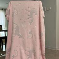 🦄 glow in the dark unicorn throw blanket for kids: pink plush blanket baby girl blanket 40”x55” - soft cozy sofa flannel throws for all seasons, perfect fuzzy fleece throw for bed, couch, travel - ideal for girls and toddlers logo