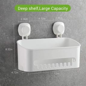 img 1 attached to 🚿 White Shower Caddy Suction, Luxear Drill-Free Shower Suction Organizer, Wall Mounted Shower Shelf with Removable Bathroom Storage Basket, Powerful Suction Caddy for Bathroom – Max Hold 22lbs