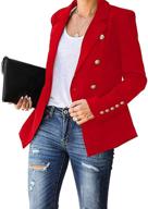 👩 cicy bell women's long sleeve casual work office blazer jacket suit with button open front logo