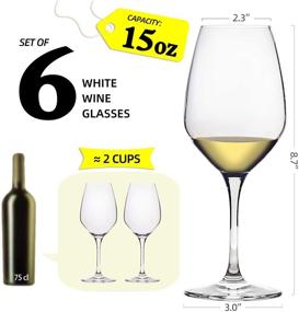 img 3 attached to FAWLES Crystal White Wine Glasses Set of 6 - 15 oz Laser Cut Rim Stemmed Clear Chardonnay Wine Glass Set - Perfect Housewarming, Anniversary, or Wine Gift