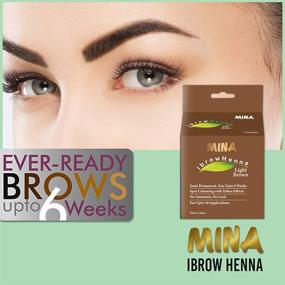 img 3 attached to 💁 MINA iBrow Henna Regular Pack with Stencils - Combo Pack (Light Brown) - Enhance Your Brow Game with Long-lasting Results!