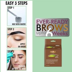 img 2 attached to 💁 MINA iBrow Henna Regular Pack with Stencils - Combo Pack (Light Brown) - Enhance Your Brow Game with Long-lasting Results!