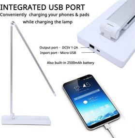 img 1 attached to 💡 Enhance Your Workspace with the LED Desk Light: Touch Control Dimmable Lamp with USB Charging Port and Eye-Care Technology, 5 Color Modes, 7W Auto Timer, Ideal for Home Office, Dorms, Workshops, Studios [Silver White]