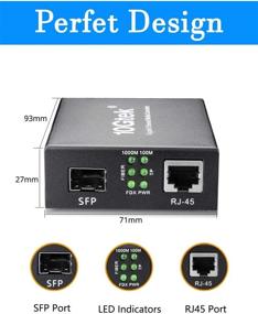 img 1 attached to Gigabit SFP to RJ45 Media Converter | 1000Base-SX/LX SFP 🔌 Slot to 10/100/1000Mbps RJ45 Port | Multi/Singlemode Transceiver Support | Full/Half Duplex