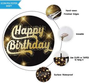 img 3 attached to 🎉 Shimmering Glamour for Milestone Celebrations: Allenjoy 8x6ft Black and Gold Birthday Backdrop with Sparkling Gold Dots – Perfect Photography Background for Adults' Sweet 16th, 40th, 50th, 60th Party Decorations & Photo Booth!