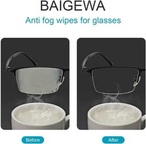 img 1 attached to BAIGEWA Anti Fog Wipes for Glasses - Defogger for Eyeglasses, Goggles, and Masks - Prevents Fogging on Glass, Lenses, and Screens (50 Count)