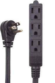 img 3 attached to 🔌 Electes 8 Feet Heavy Duty Extension Cord: 3 Outlet, Angled Plug, UL Listed - Black, 16/3 SPT3