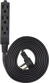 img 2 attached to 🔌 Electes 8 Feet Heavy Duty Extension Cord: 3 Outlet, Angled Plug, UL Listed - Black, 16/3 SPT3
