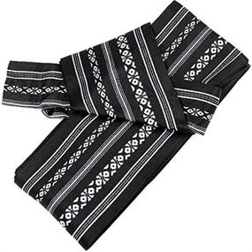 img 4 attached to Authentic KYOETSU Mens Japanese Kimono Black: Enhance Your Style with Belt Accessories