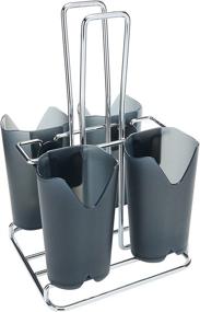 img 2 attached to 🍴 Convenient Prodyne Bravada Flatware Caddy: One Size, Black-Smoke - Perfect for Organizing and Displaying Utensils