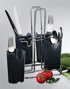 img 1 attached to 🍴 Convenient Prodyne Bravada Flatware Caddy: One Size, Black-Smoke - Perfect for Organizing and Displaying Utensils