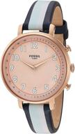 🕰️ fossil women's multi-colored stainless steel hybrid watch with leather strap, model ftw5051, size 14 logo